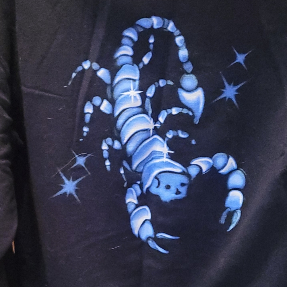 Tovelo Concert Black Hoodie with Blue Scorpion
